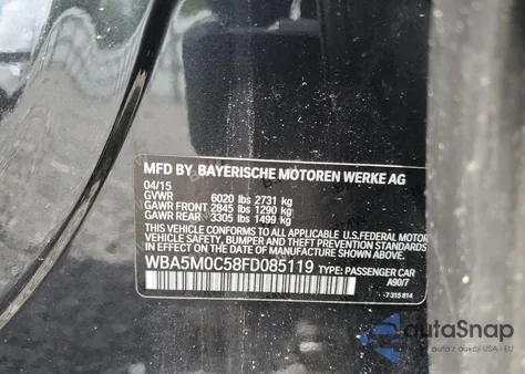 2015 BMW 550 Xigt from USA, damaged, VIN WBA5M0C58FD085119